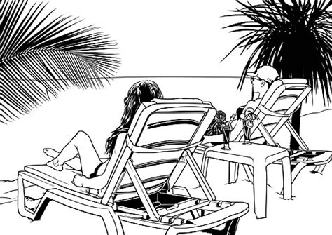 Woman Lying On Beach Lounger Sunbathing Bikini Vector Vector Sunbathing Bikini Vector Png And