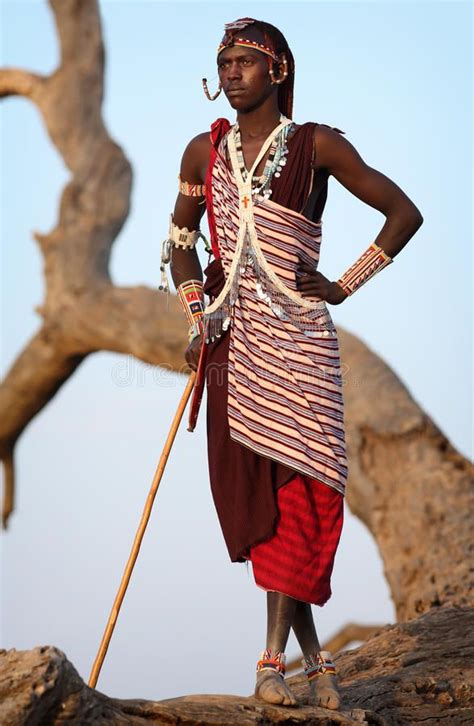 Proud Maasai Warrior In Loitoktok Kenya Proud Maasai Warrior With