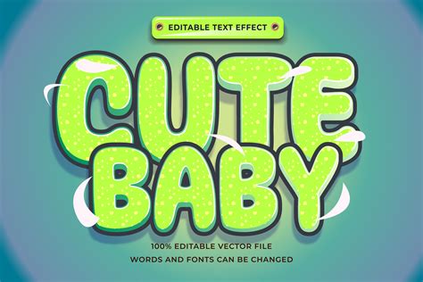 Cute Baby Text Effect Editable Graphic By Ediencreative · Creative Fabrica