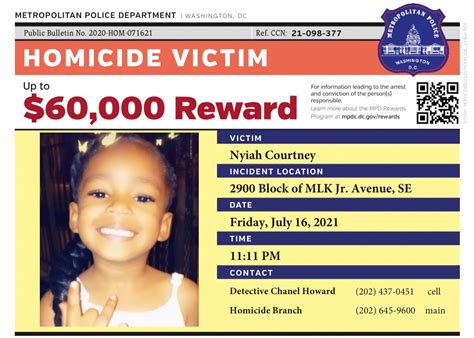 D C Police Find Vehicle Connected To Fatal Shooting Of 6 Year Old Girl