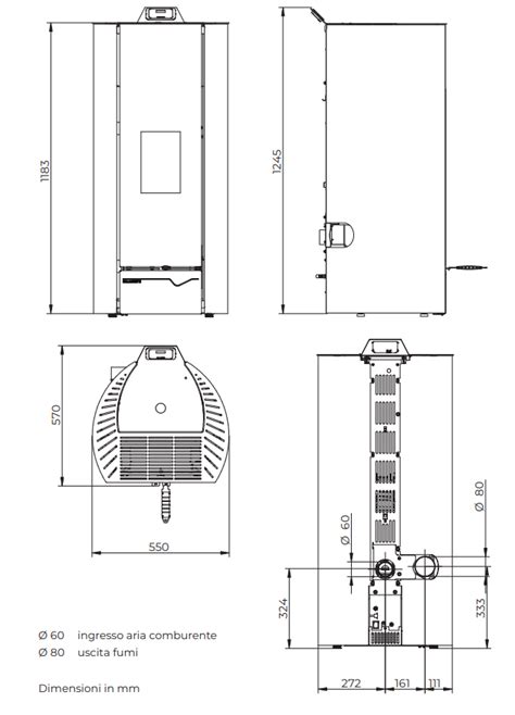 Palazzetti Cecile Lux 9 Stufa A Pellet Ermetica Ecofire Ad Aria 9kw In