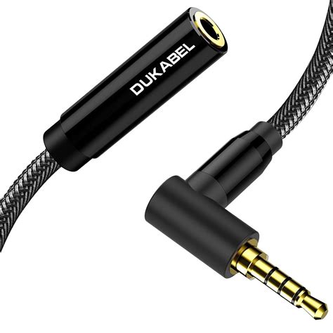 DUKABEL Headphone Extension Cords 1 2 Meter 4 Feet Right Angle 3 5mm