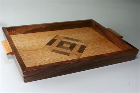 Handmade Oak And Walnut Tray By Whim Wood Custom Furniture Walnut