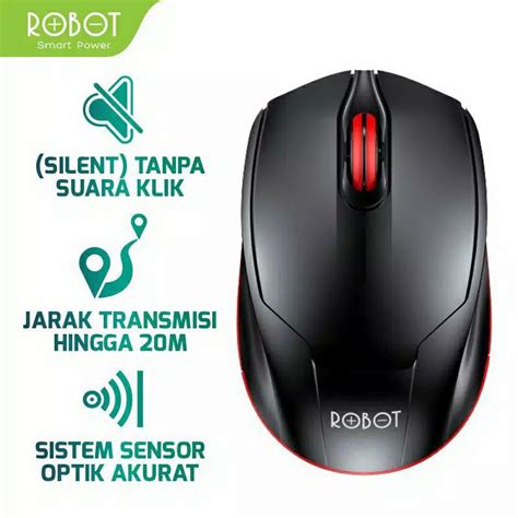 Jual Mouse Wireless Robot M Silent Klik G Shopee Indonesia