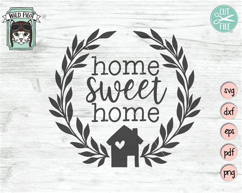 Home Sweet Home Wreath Svg Cut File So Fontsy