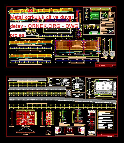 Proje Sitesi Metal Korkuluk It Ve Duvar Detay Autocad Projesi