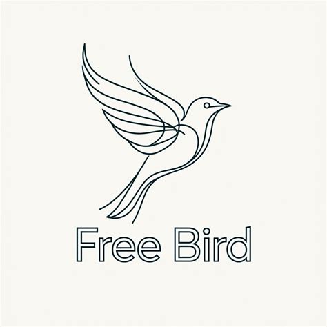 Elegant Minimalist Free Bird Logo Design Playground