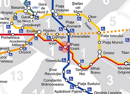 Piata Unirii station map - Bucharest Metro