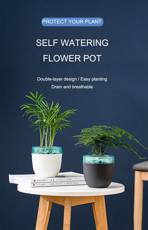 POT DE FLEUR WHITE Jardinière hydroponique ronde en plastique avec