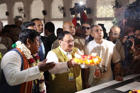 Bjp National President Shri Jp Nadda Offered Prayers At Iskcon Temple