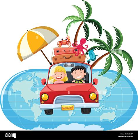 A Couple On Road Trip Illustration Stock Vector Image And Art Alamy