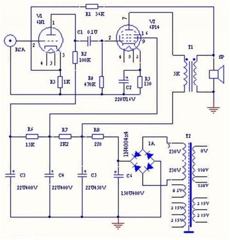 El84 Single Ended Amplifier Schematic