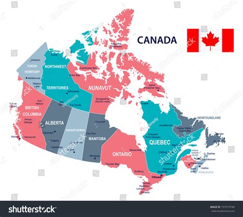 Canada Map Flag Vector Illustration Stock Vector (Royalty Free) 737573740 | Shutterstock