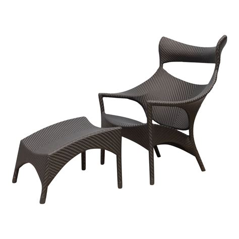 Janus Et Cie Amari High Back Lounge Chair With Ottoman Set Chairish