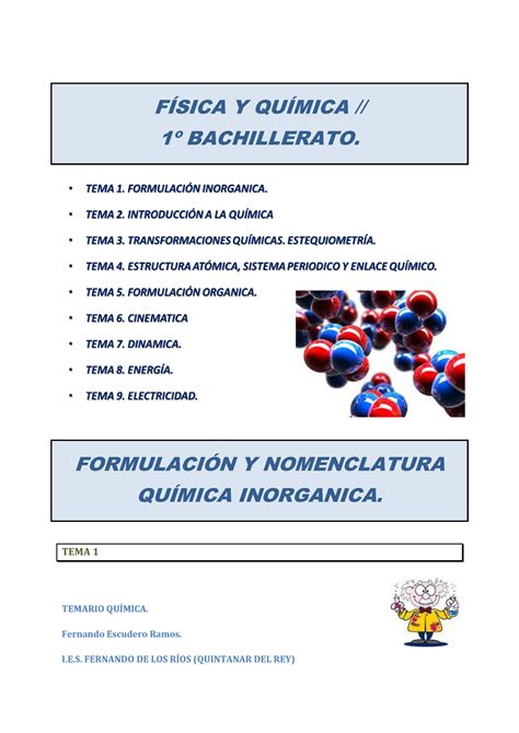 Tema 1 FYQ 2016 Apuntes FÍSICA Y QUÍMICA 1º BACHILLERATO