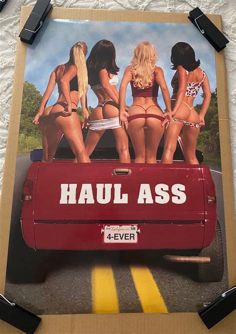 Haul Ass Pickup Truck 1990s Original Vintage Poster Sexy Girls Etsy