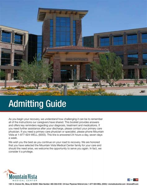 Admitting Guide - Mountain Vista Medical Center