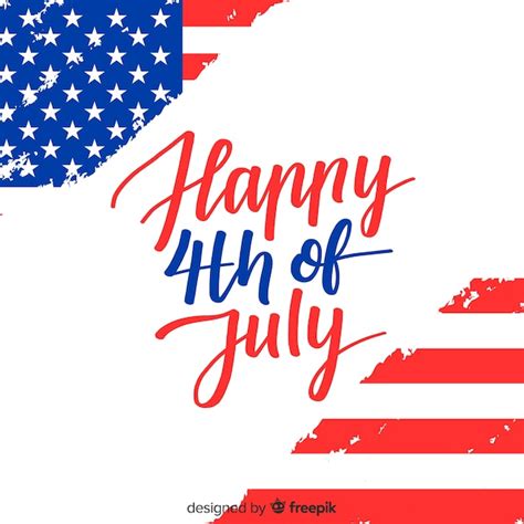 Free Vector Hand Drawn Fourth Of July Lettering