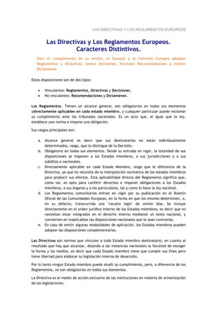 Las Directivas Y Los Reglamentos Europeos Similitudes Y Diferencias PDF