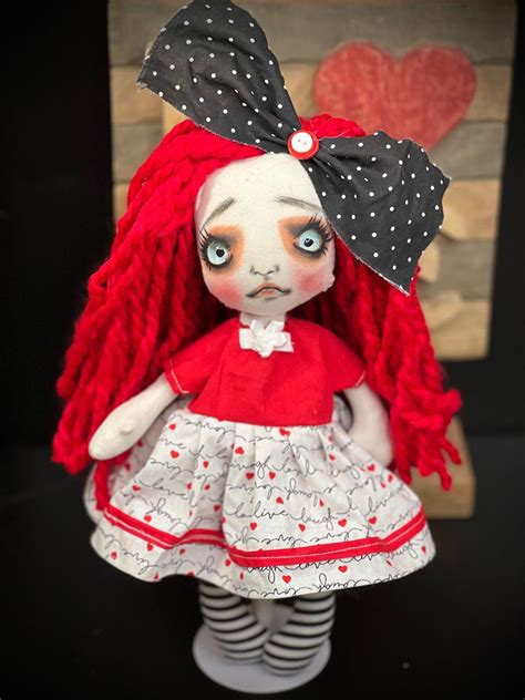 Gothic Raggedy Doll Adora Ooak Home Decor Goth Doll Follow Me Eyes Creepycute Handmade Doll Rag