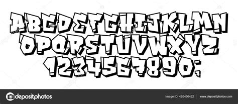 Vector graffiti and hip hop font 90s style. Stock Vector by ©Makalo86 465466422