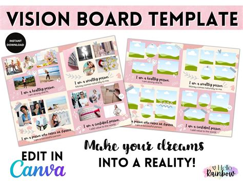 Editable Vision Board Template