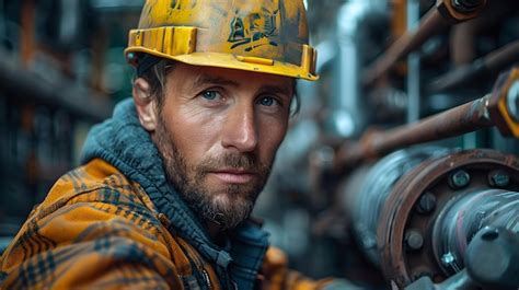 Premium Photo Portrait Of A Determined Worker In Safety Gear At