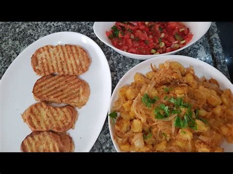 3 Çeşit kahvaltı patates kavurması tost makinesinde yumurtalı ekmek