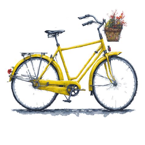 Ai Generated, Watercolor Bicycle, Watercolor, Bicycle With Flower ...