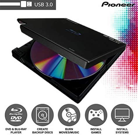 Pioneer Bdr Xd B Blu Ray Player Burner X Slim Portable External