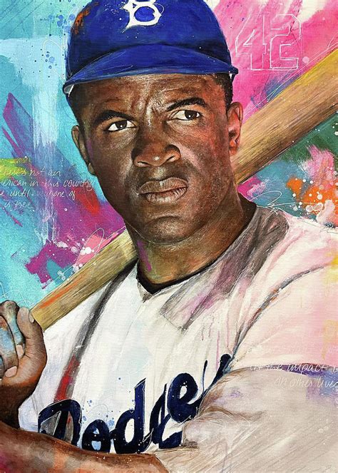 A Drawing Of Jackie Robinson Digital Art By Luong Dat