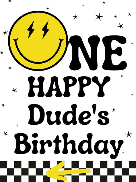 One Happy Dude Birthday Direction Signs Printable Etsy