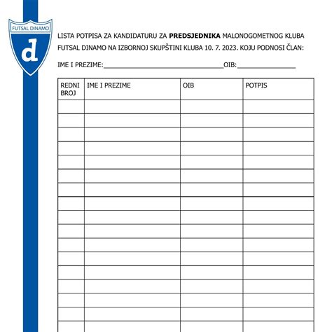 Lista Potpisa Za Kandidata Za Predsjednika Docx Docdroid