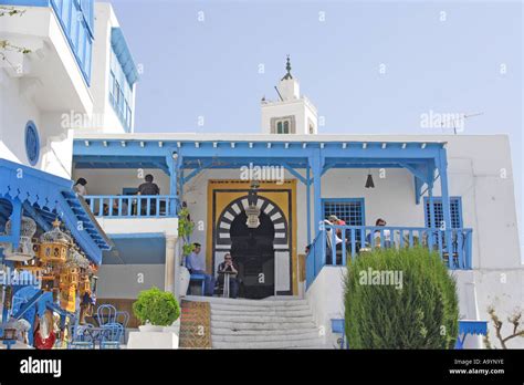 Cafe des Nattes Tunisian village Sidi Bou Said Blue White Village Nr ...