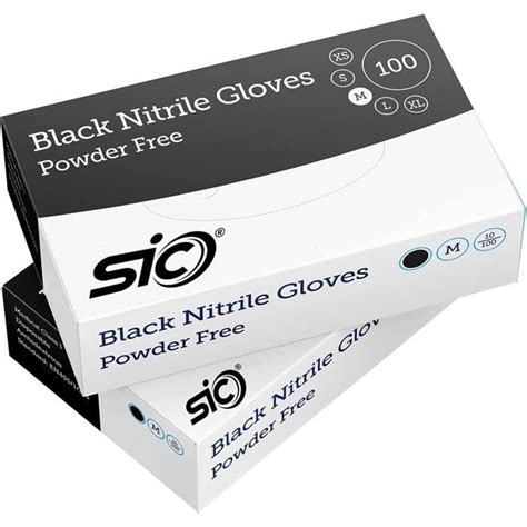 SIC Gants Jetables En Vinyle Noir Latex Sans Poue Utilisation Pour La