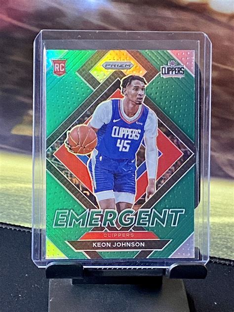 KEON JOHNSON ROOKIE EMERGENT GREEN PRIZM SP 2021 22 PANINI PRIZM RC