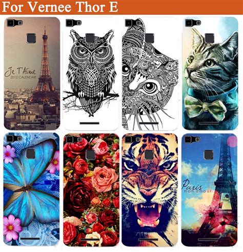 Vernee Thor E Case Cover Luxury Tiger Owl Rose Eiffel Towers Pattern