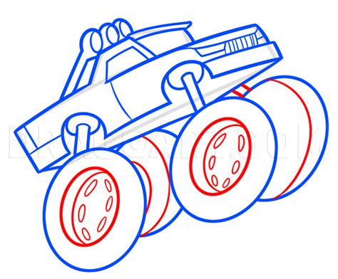 Drawing A Monster Truck Easy Drawing Step By Step By Dawn Dragoart