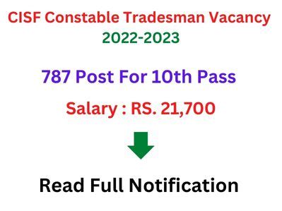 Cisf Constable Tradesman Vacancy Job Supply