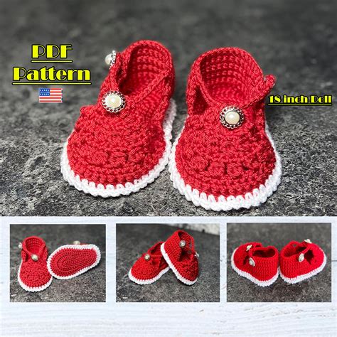 18 Inch Doll Shoes Crochet Pattern Ag Shoes 18 Inch Doll Outfits