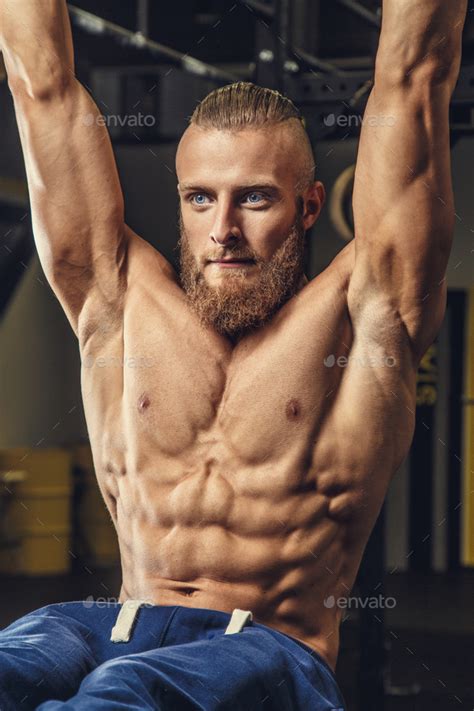 Shirtless Muscular Guy With Beard Stock Photo By Fxquadro Photodune