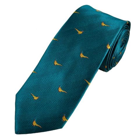 Tresanti Celeste Blue Pheasant Designer Silk Men S Novelty Tie From