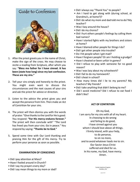 Printable Confession Guide