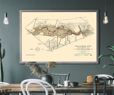 Rock Creek Park Map Map of Rock Creek Park Vintage Wall Art - Etsy