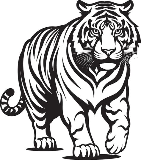 Premium Vector Striking Tiger Vector Digital Power Vector Tiger Roar