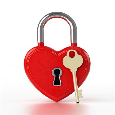 Premium Photo Red Heart Shaped Padlock And Key