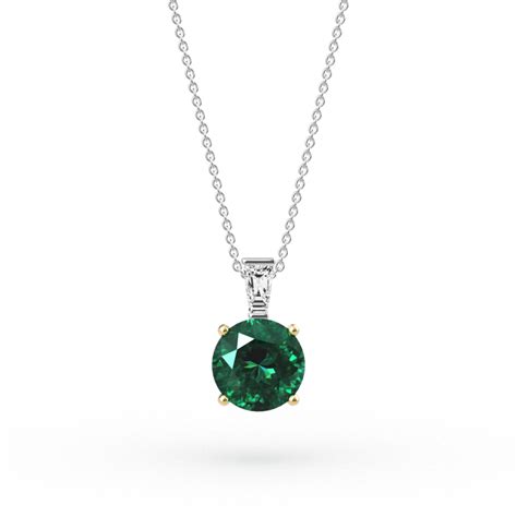 Emerald Cut Emerald Floating Pendant Platandia