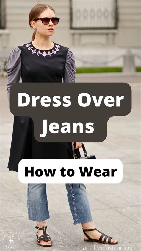 Here S How To Wear A Dress Over Jeans Look Cute Dress Over Jeans