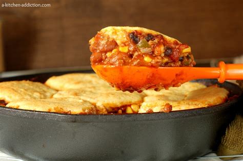 Chili Cornbread Skillet - A Kitchen Addiction