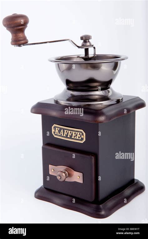 Retro Coffee Grinder On The White Background Stock Photo Alamy